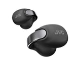 JVC, HA-NP1T-BU juodos sp. dinaminės ausinės - Šoninis vaizdas su JVC logotipu