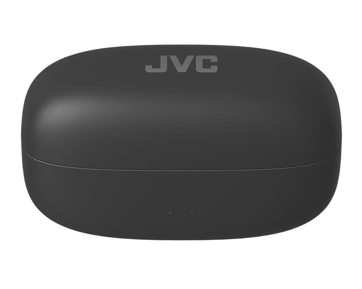 JVC, HA-NP1T-BU juodos sp. dinaminės ausinės - Šoninis vaizdas su indikatoriais