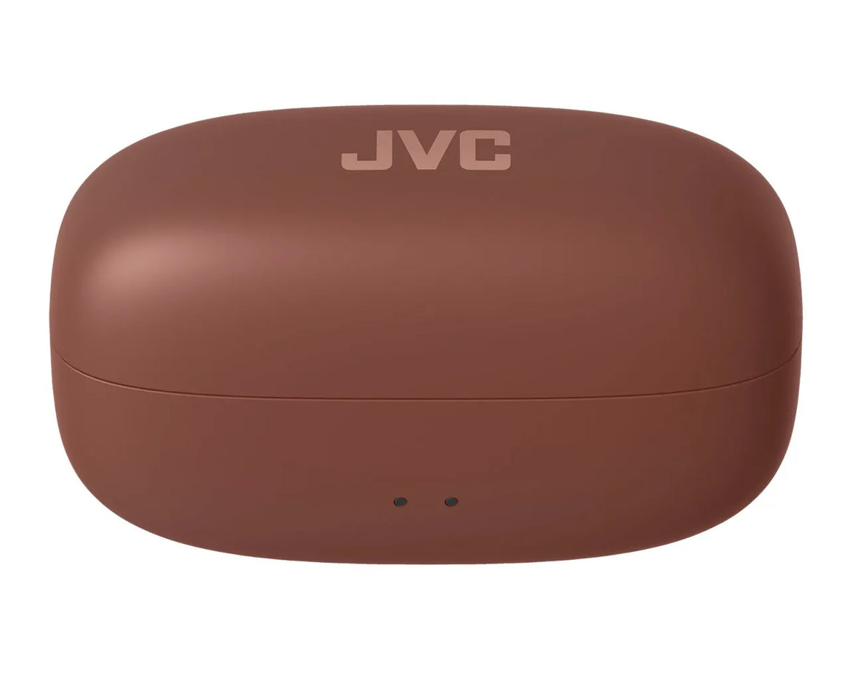JVC, HA-NP1T-TU rudosos sp. dinaminės ausinės - rudas dėklas su indikatoriais