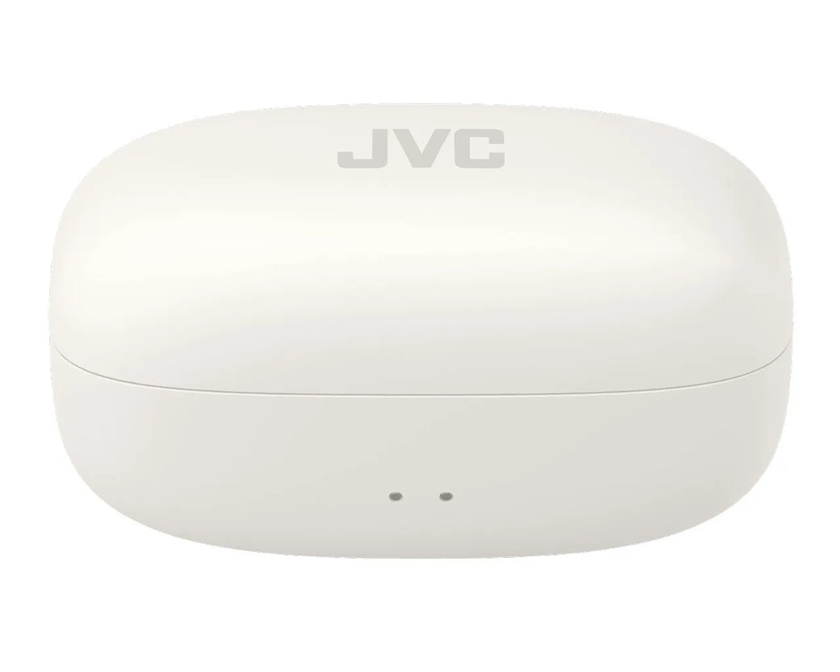 JVC, HA-NP1T-WU baltos sp. dinaminės ausinės - baltas dėklas su JVC logotipu