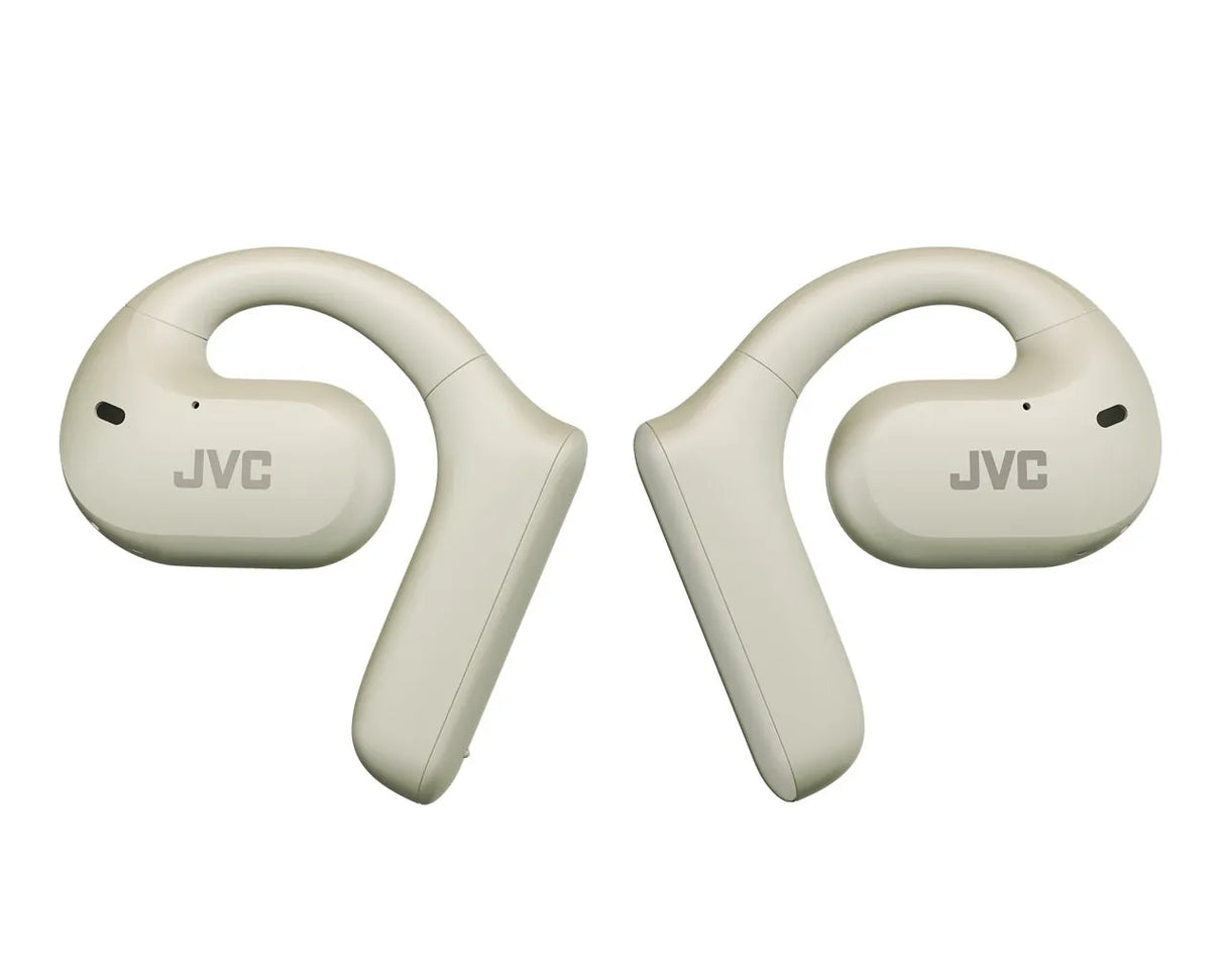 JVC, HA-NP35T-WU, baltos sp. dinaminės ausinės - Šoninis vaizdas su ausies kabliuku