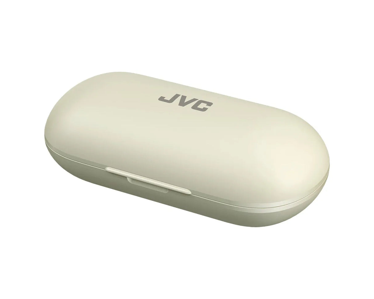 JVC, HA-NP35T-WU, baltos sp. dinaminės ausinės - baltas dėklas su JVC logotipu