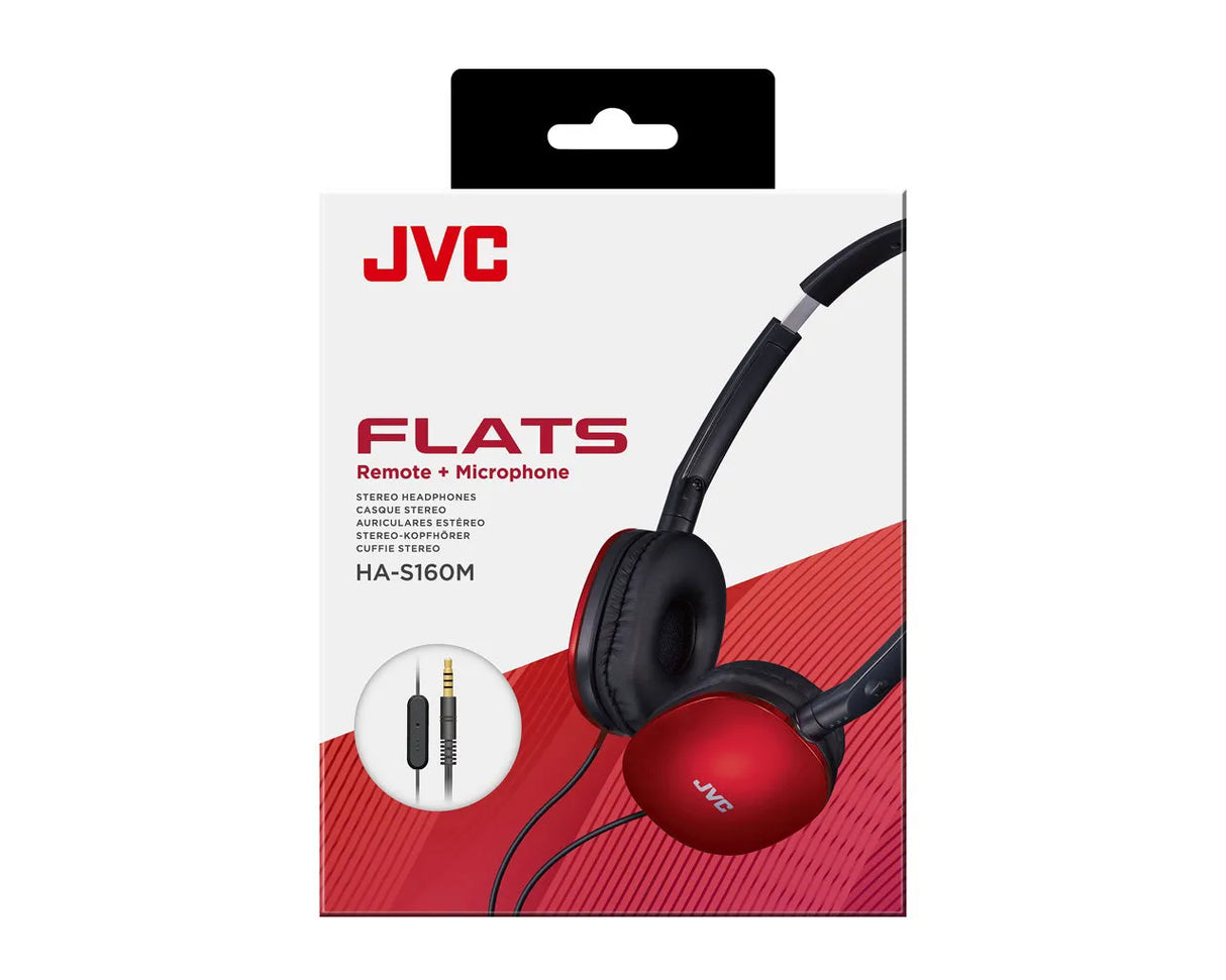 JVC, HA-S160MRU, raudonos sp. dinaminės ausinės - Raudonos ausinės su pakuote ir laidu