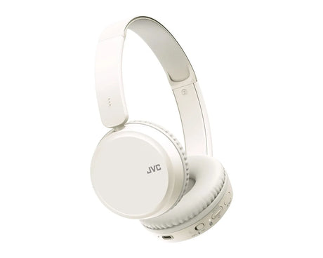 JVC, HA-S36W-WU, baltos sp. dinaminės ausinės, mikrofonas - valdymo mygtukai ir jungtys iš arti