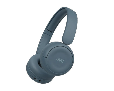 JVC, HA-S59W-AU, retro mėlynos sp. dinaminės ausinės, mikrofonas