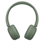 JVC, HA-S59W-GU, chaki žalios sp. dinaminės ausinės, mikrofonas - Šoninis vaizdas su mygtukais