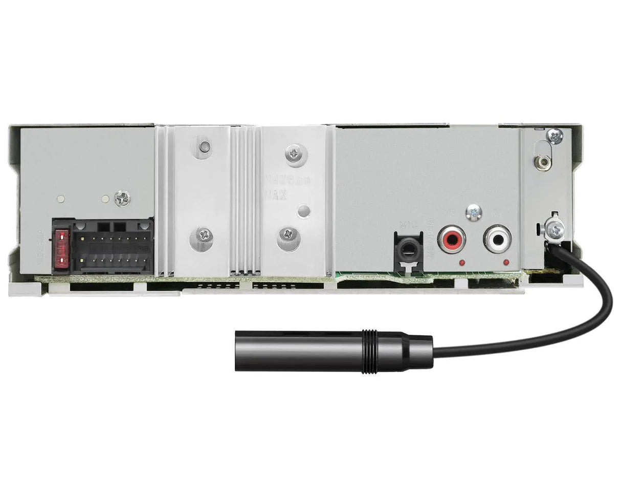 JVC, KD-DB622BT CD/USB MP3/WMA automagnetola su AUX įėjimu - Galinė panelė su jungtimis ir mikrofonas