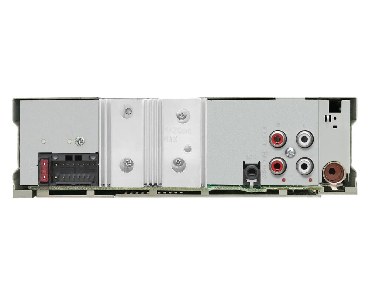 JVC, KD-X382BT USB MP3 magnetola su AUX įėjimu, Bluetooth - galinė panelė su jungtimis ir RCA išėjimais
