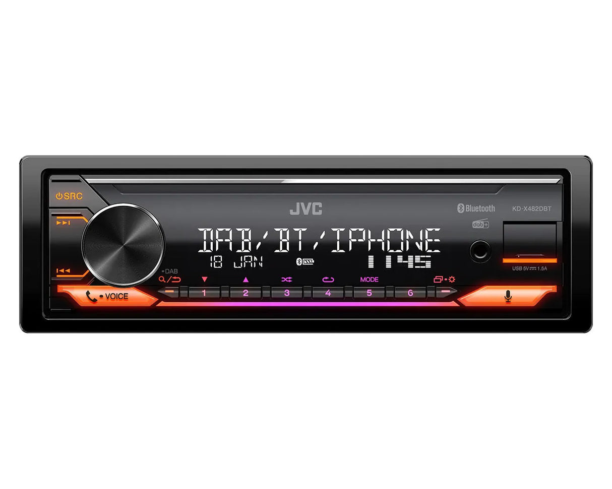 JVC, KD-X482DBT USB MP3 magnetola su AUX įėjimu, Bluetoot - Apšviesti valdymo mygtukai ir ekranas