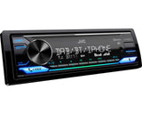 JVC, KD-X482DBT USB MP3 magnetola su AUX įėjimu, Bluetoot - šoninis vaizdas su apšviestais mygtukais