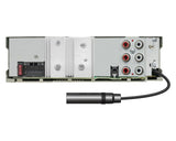 JVC, KD-X482DBT USB MP3 magnetola su AUX įėjimu, Bluetoot - galinė panelė su jungtimis ir mikrofonu