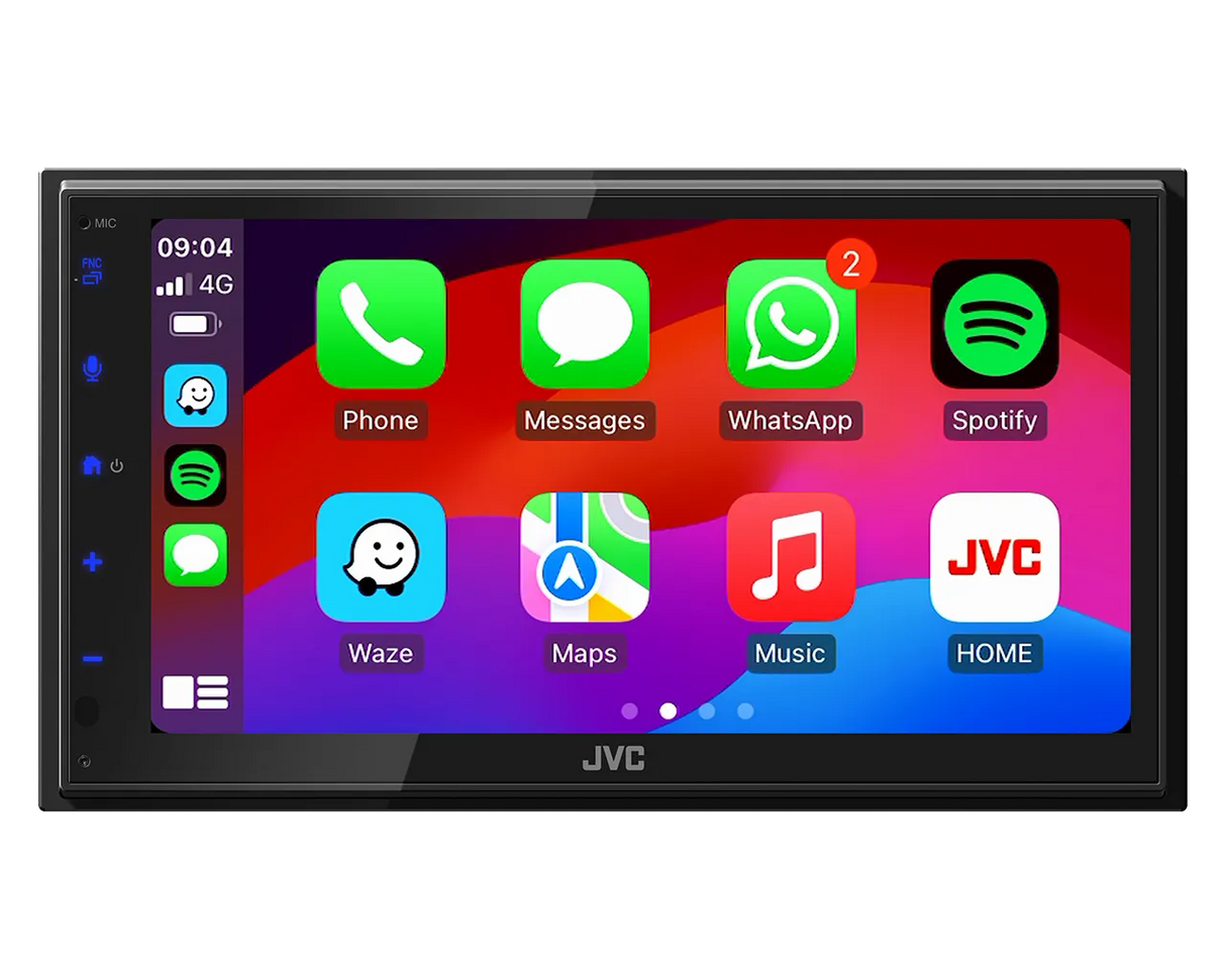 JVC KW-M695DBW, 6.8" multimedija su belaidžiu Apple CarPlay ir Android Auto - Ekrano vaizdas su programėlių ikonėlėmis