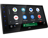 JVC KW-M695DBW, 6.8" multimedija su belaidžiu Apple CarPlay ir Android Auto - priekinis vaizdas su programėlių meniu
