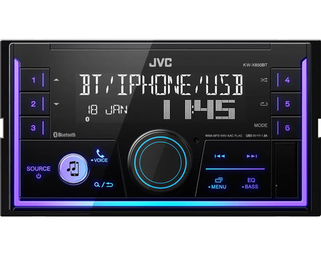 JVC, KW-X850BT 2-DIN USB MP3 magnetola su AUX ir Bluetooth