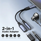 Joyroom Audio adapteris USB-C į 3.5 mm AUX + USB-C