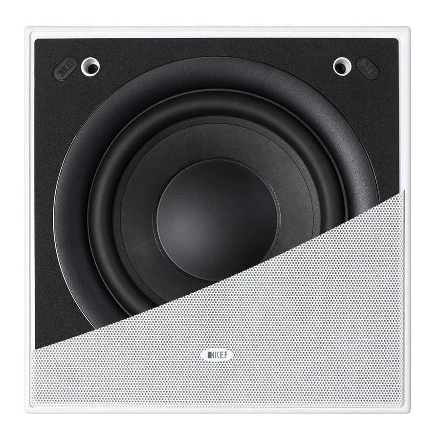 KEF Ci200QSB-THX, architektūrainis žemų dažnių garasiakalbis (montavimo gylis: 101.6mm)