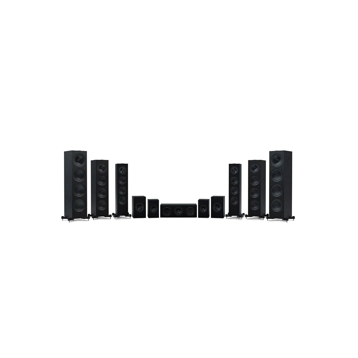 KEF Q650c, Centrinė garso kolonėlė 150W - visos kolonėlės išdėstytos eilėje