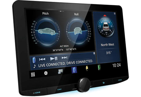 KENWOOD, DMX9724XDS 1-DIN AV grotuvas su 10.1" ekranu, Bluetooth - Didysis ekranas su navigacijos ir automobilio duomenimis