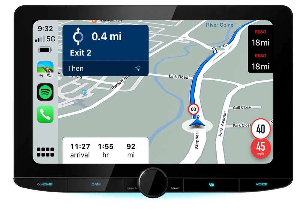 KENWOOD, DMX9724XDS 1-DIN AV grotuvas su 10.1" ekranu, Bluetooth - Didysis navigacijos ekranas su programėlių piktogramomis