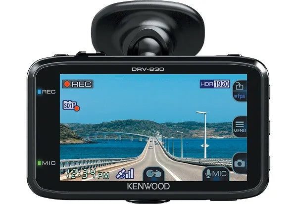 KENWOOD DRV-830, vaizdo registratorius - ekranas su vaizdu ir valdymo piktogramomis