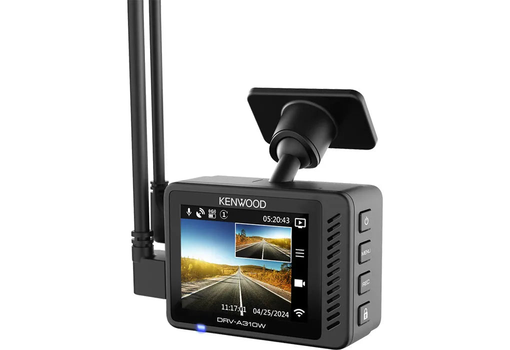 KENWOOD, DRV-A310W, vaizdo registratorius - šoninis vaizdas su valdymo mygtukais