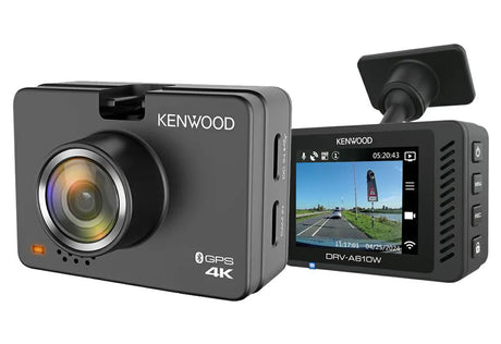 KENWOOD, DRV-A610W, vaizdo registratorius - šoninis vaizdas su ekrano ir mygtukais