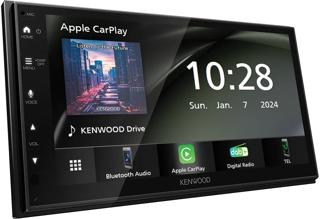 Kenwood DMX-6523DABS, 6.8" multimedija su belaidžiu Apple CarPlay, Android Auto ir DAB+