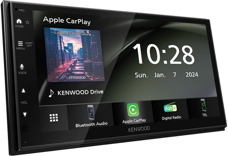 Kenwood DMX-6523DABS, 6.8" multimedija su belaidžiu Apple CarPlay, Android Auto ir DAB+