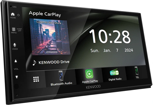 Kenwood DMX-6523DABS, 6.8" multimedija su belaidžiu Apple CarPlay, Android Auto ir DAB+