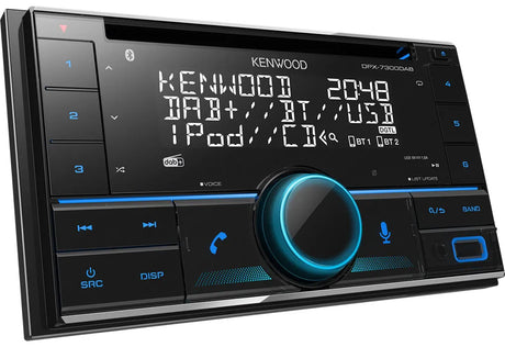 Kenwood, DPX-7300DAB 2-DIN USB/CD MP3 magnetola su AUX - apšviestas valdymo ratukas ir mygtukai
