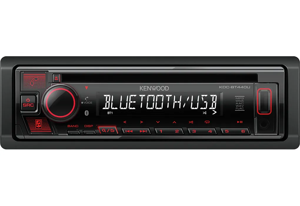Kenwood, KDC-BT440U CD/USB MP3/WMA automagnetola su AUX įėjimu
