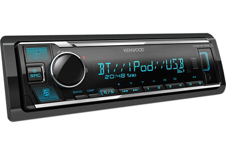 Kenwood, KMM-BT309 USB MP3/WMA automagnetola su AUX įėjimu - mėlynos spalvos mygtukai ir ekranas
