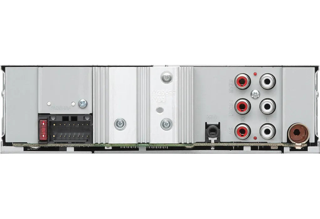 Kenwood, KMM-BT358 bluetooth, USB MP3/WMA automagnetola su AUX įėj - Galinė panelė su RCA jungtimis ir laidų jungikliais