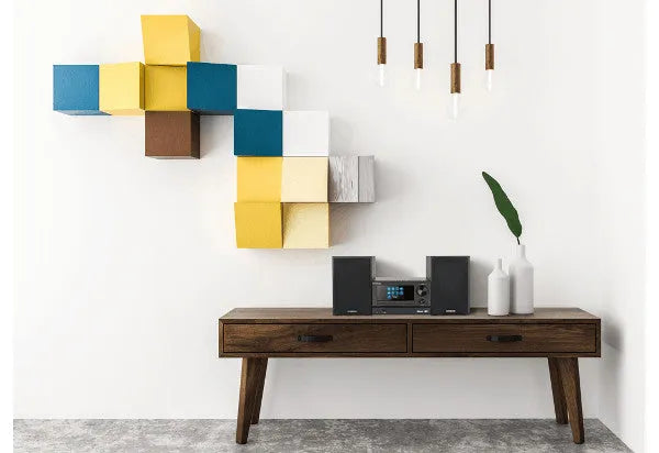Kenwood, M-7000S-B muzikinis centras, juoda sp. - centrinis blokas su ekranu ir garsiakalbiai