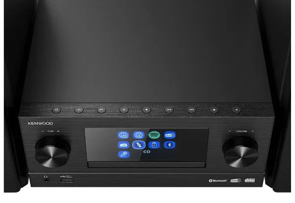Kenwood, M-9000S-B muzikinis centras, juoda sp. - ekranas su programėlių piktogramomis