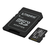 Kingston Canvas Select Plus 256 GB microSD, atminties kortelė, 150 MB/s - atminties kortelė su adapteriu iš arti