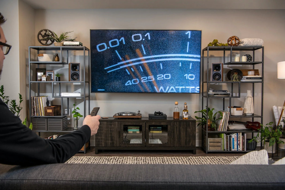 Klipsch THE FIVES, aktyvios lentyninės garso kolonėlės su HDMI ir Phono