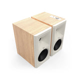 Klipsch The Fives II, aktyvios lentyninės kolonėlės su Dolby Atmos - Medžio tekstūros ir baltas derinys