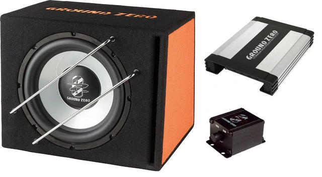 Komplektas su ž.d. garsiakalbiu dėžėje GZIB 300BR ir stiprintuvu Titanium GZTA 2155X, 350W