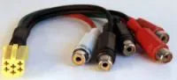 LAUNRC05, Jungtis auto. Mini ISO line out+ woofer (5 RCA)