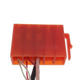 LAUNRC19, Jungtis auto. Mini ISO - Line out (4RCA) - oranžinė jungtis su laidais iš apačios