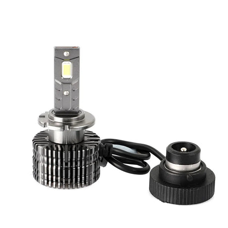 LED pagrindinės šviesos D2S, 6000K, 8400lm, 2vnt - detalus aušintuvo ir jungties vaizdas