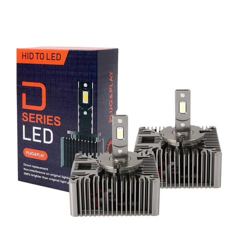 LED pagrindinės šviesos D5S, 6000K, 8400lm, 2vnt - Du LED žibintai ir pakuotė