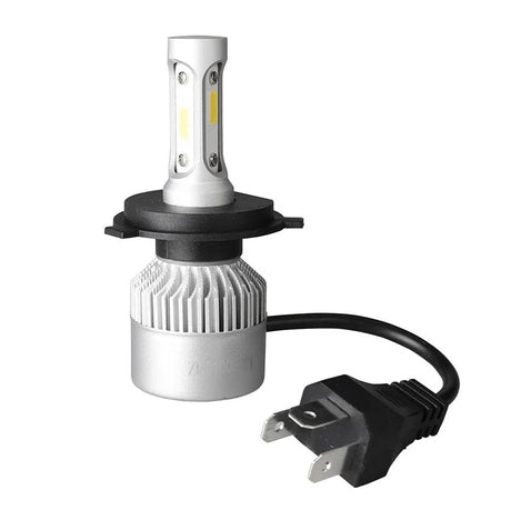 LED pagrindinės šviesos H4, 6500K, COB Epistar, 2vn - Šoninis vaizdas su laidu ir jungtimi
