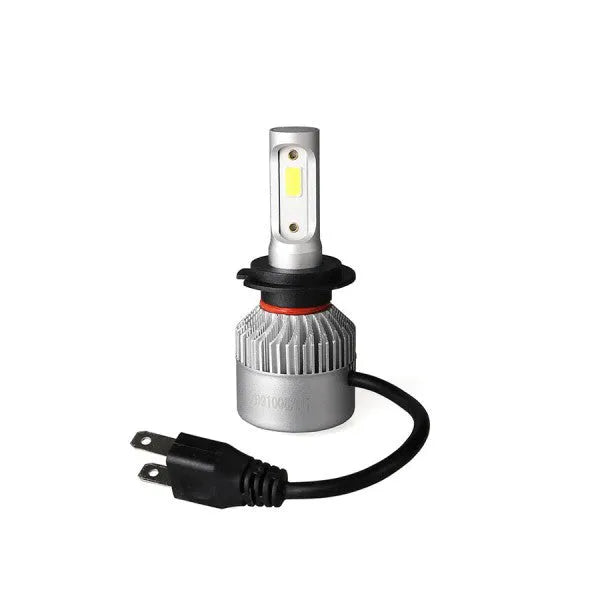 LED pagrindinės šviesos H7, 6500K, COB Epistar, 2vn - Šoninis vaizdas su laidu ir jungtimi