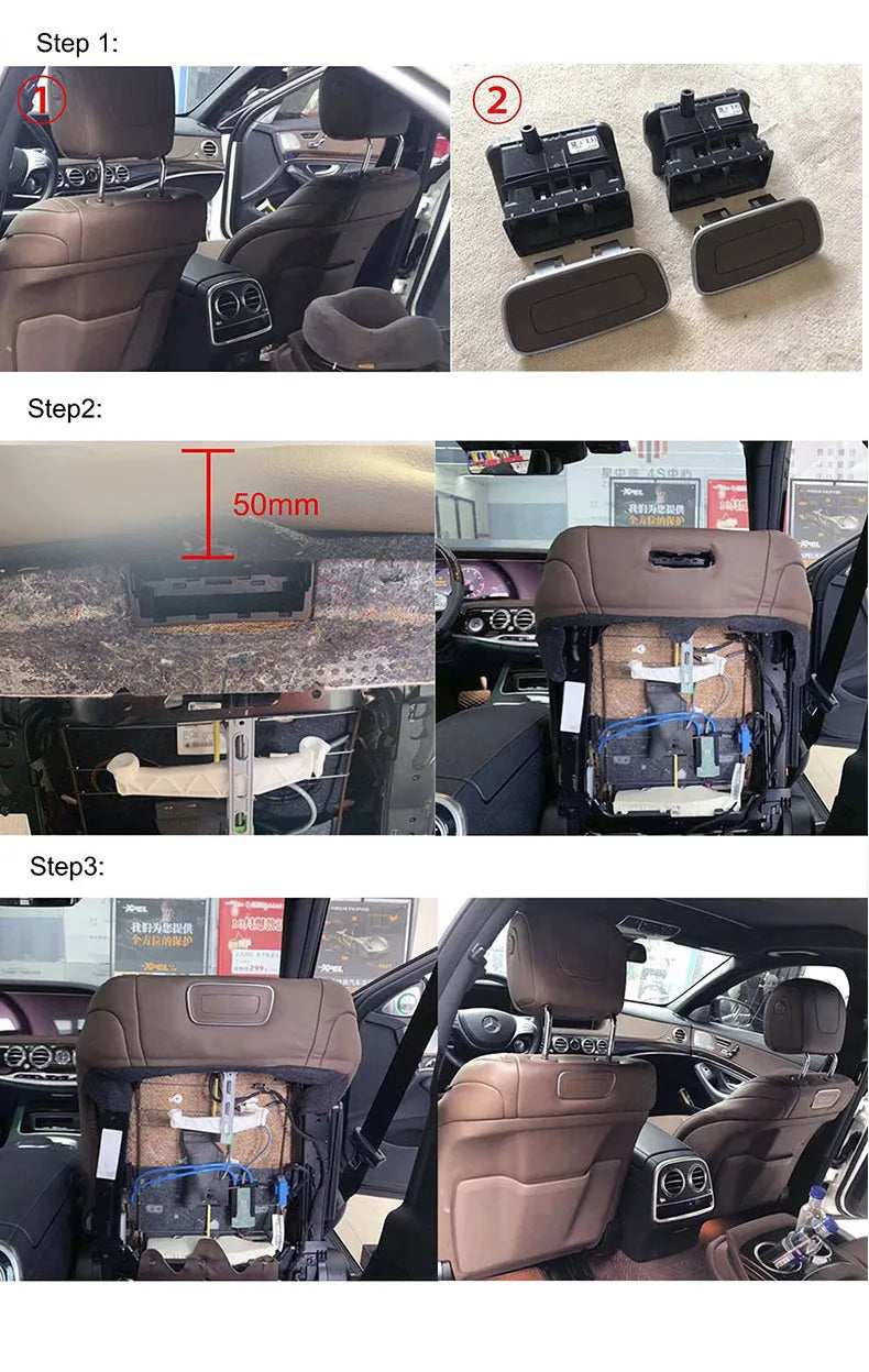 LNMH02SV, Monitoriaus laikiklis, Mercedes benz, kreminis - automobilio sėdynės išardymas ir surinkimas