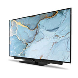 LOEWE bild 3.49 LCD 4K 49" TV, televizorius - Televizoriaus šoninis vaizdas su stovu