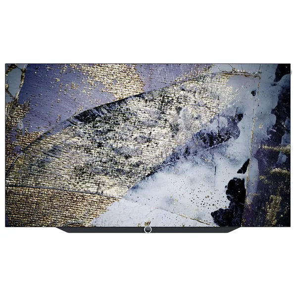 LOEWE bild s.77 OLED 4K 77" TV, televizorius - televizoriaus priekinė dalis su meno kūriniu