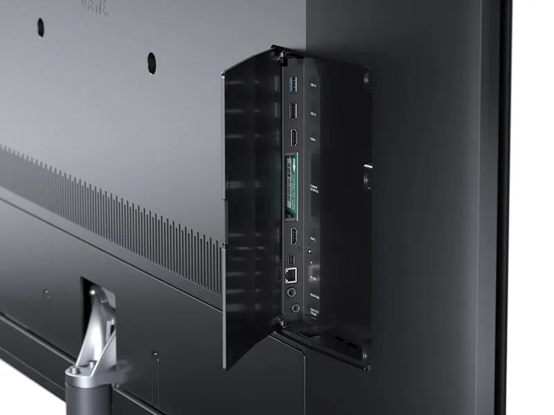 LOEWE bild v.65 dr+ OLED 4K 65", televizorius - Atidaryta galinė panelė su jungtimis
