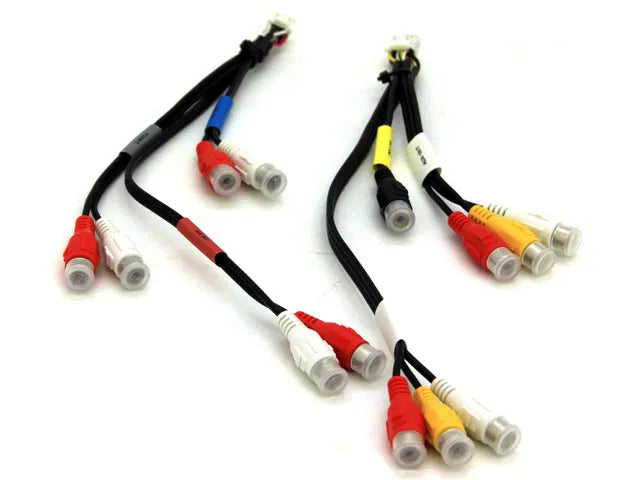 Linijinių jungtis Alpine INA-W900 10/12pin AV RCA - AV RCA jungtys su laidais ir jungtimis